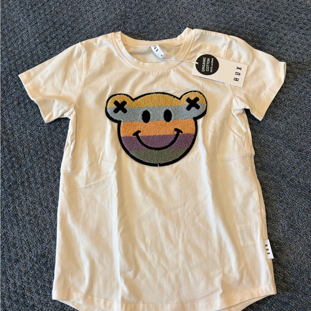 Hux baby Kids Cream Smiley Face T-Shirt